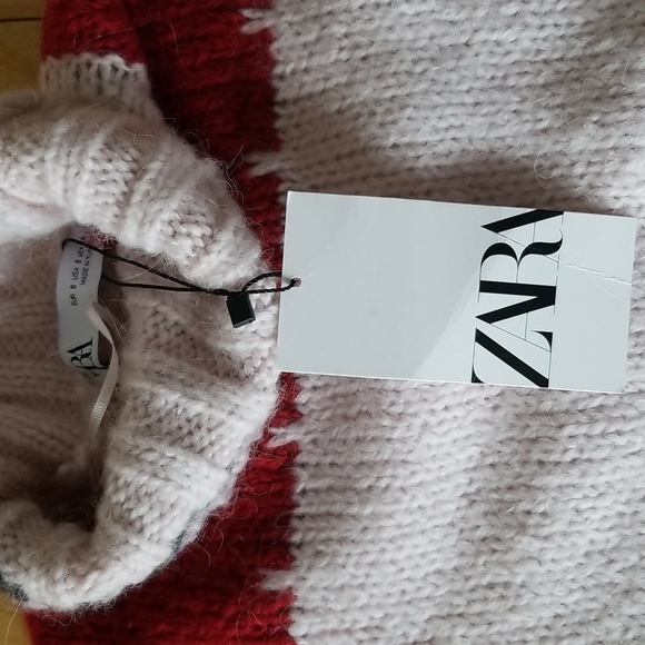 ZARA Color Blocking Design Half High Neck Sweater - Picture 2 of 9